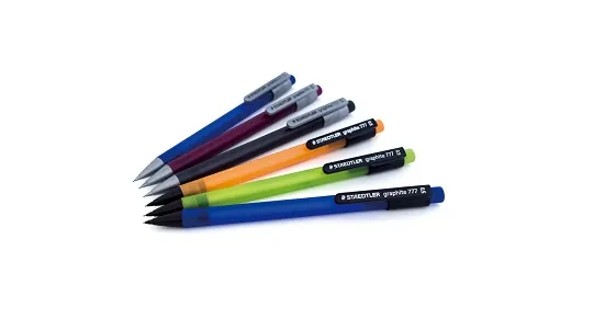 STAEDTLER GRAPHITE MECHANICAL PENCIL 777 0.5 MM PACK OF 3 With 1 0.5 lead tube .