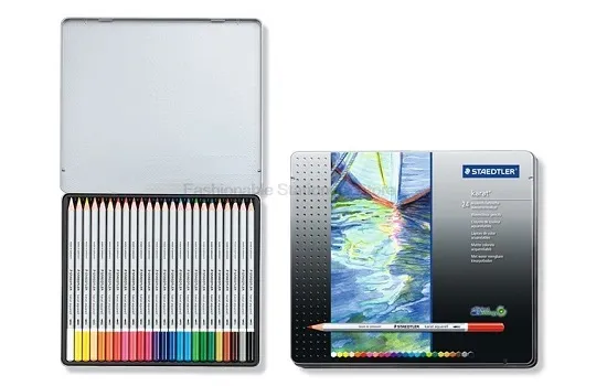STAEDTLER 125 M24 24 color Water-soluble Colored Pencils for Tin box packing Professional drawing color pencils