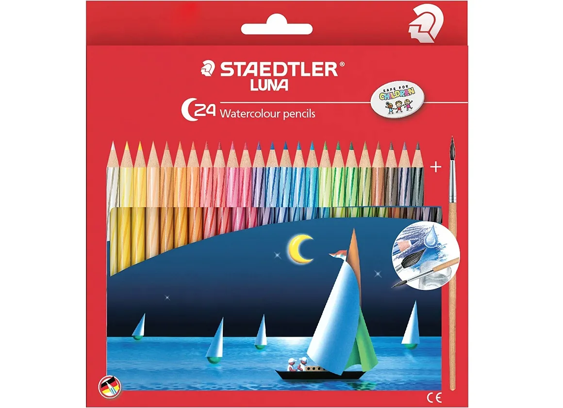 Staedtler Luna Classic 24 Color Water Color Pencil Set with Free Gift
