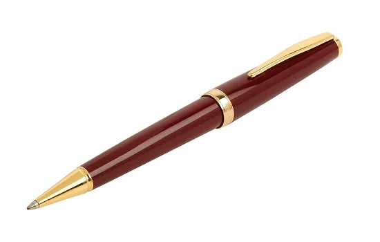 Cleo Classic Ballpoint Pen Bordeaux Gold Trim