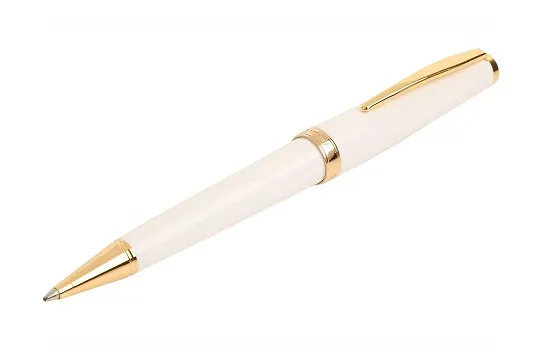 Cleo Skribent Classic White Gold Ballpoint Pen 24124