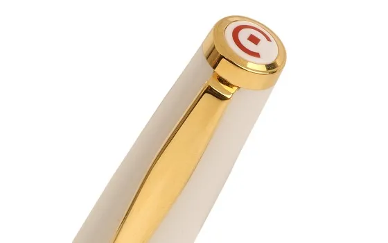 Cleo Skribent Classic White Gold Ballpoint Pen 24124
