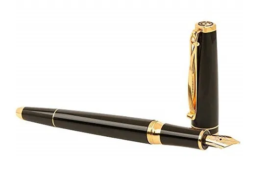 Cleo Skribent Gold - Black Fountain Pen 25012 broad