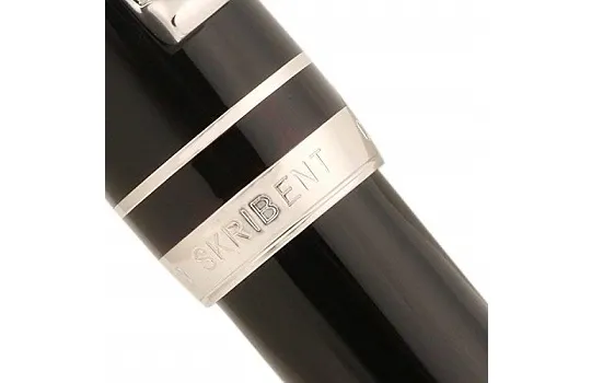 Cleo Skribent Platinum - Black Fountain Pen 25031 Fine