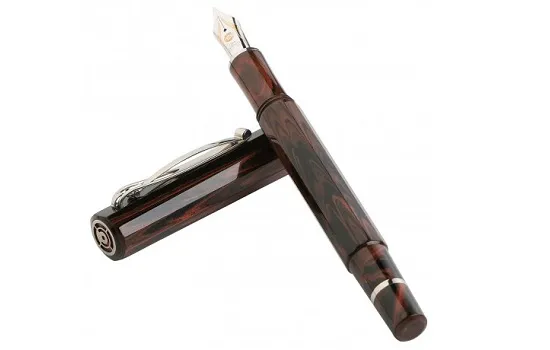 Cleo Skribent Ebonite Red Brown Fountain Pen fine