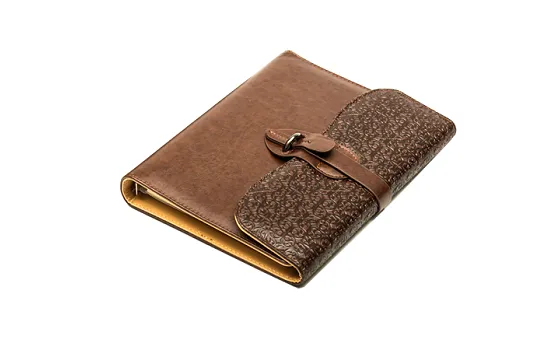 Damask Ringbinder Notebook â€“ B5 Coffee color