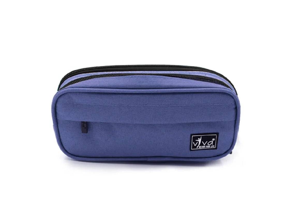 Viva Utility Pouch â€“ Oval 2 Zip (UT â€“ 1003) BLUE