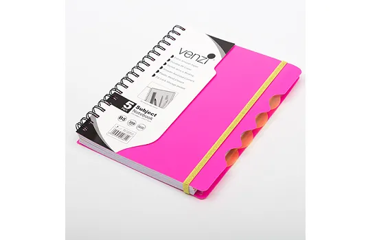5 Subject Notebook Pink