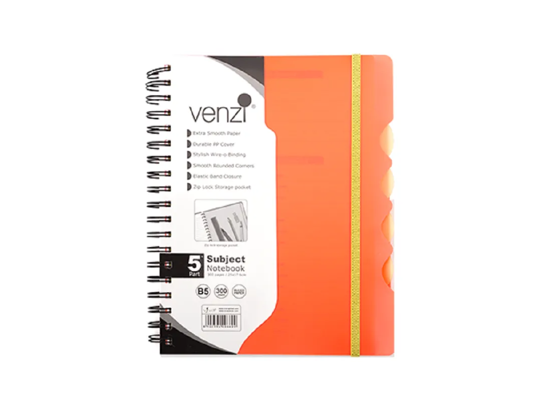 5 Subject Notebook Orange