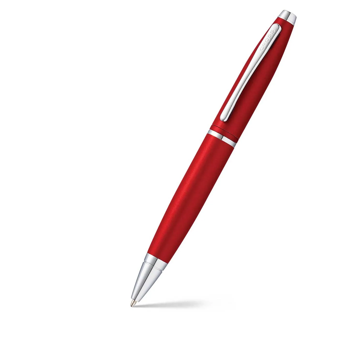 Cross AT0112-19 Calais Matte Metallic Ballpoint Pen – Crimson Red With Chrome Trims