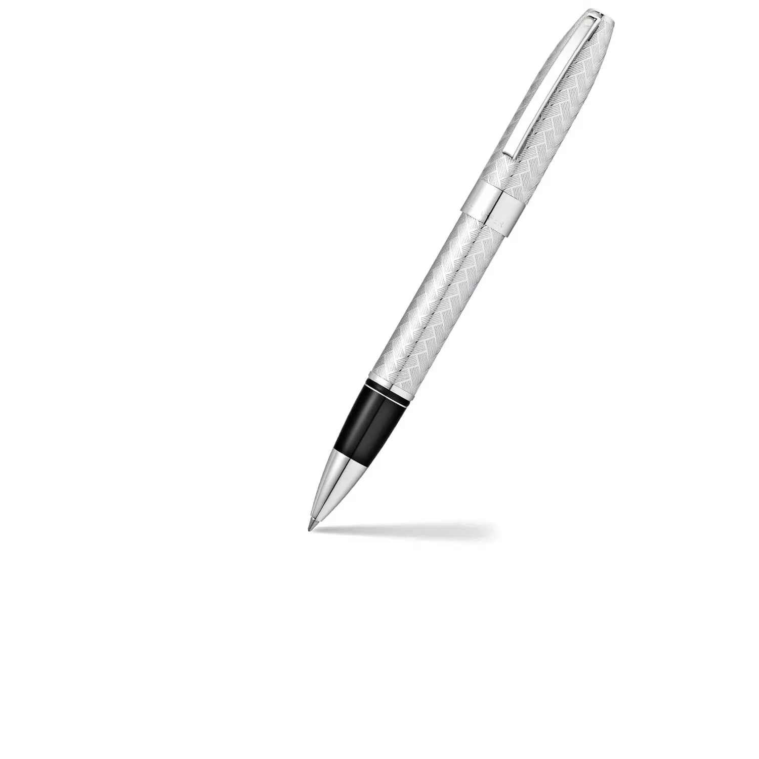 Sheaffer 9062 Legacy Engraved Chevron Pattern Rollerball Pen – Polished Chrome With Polished Chrome Trim