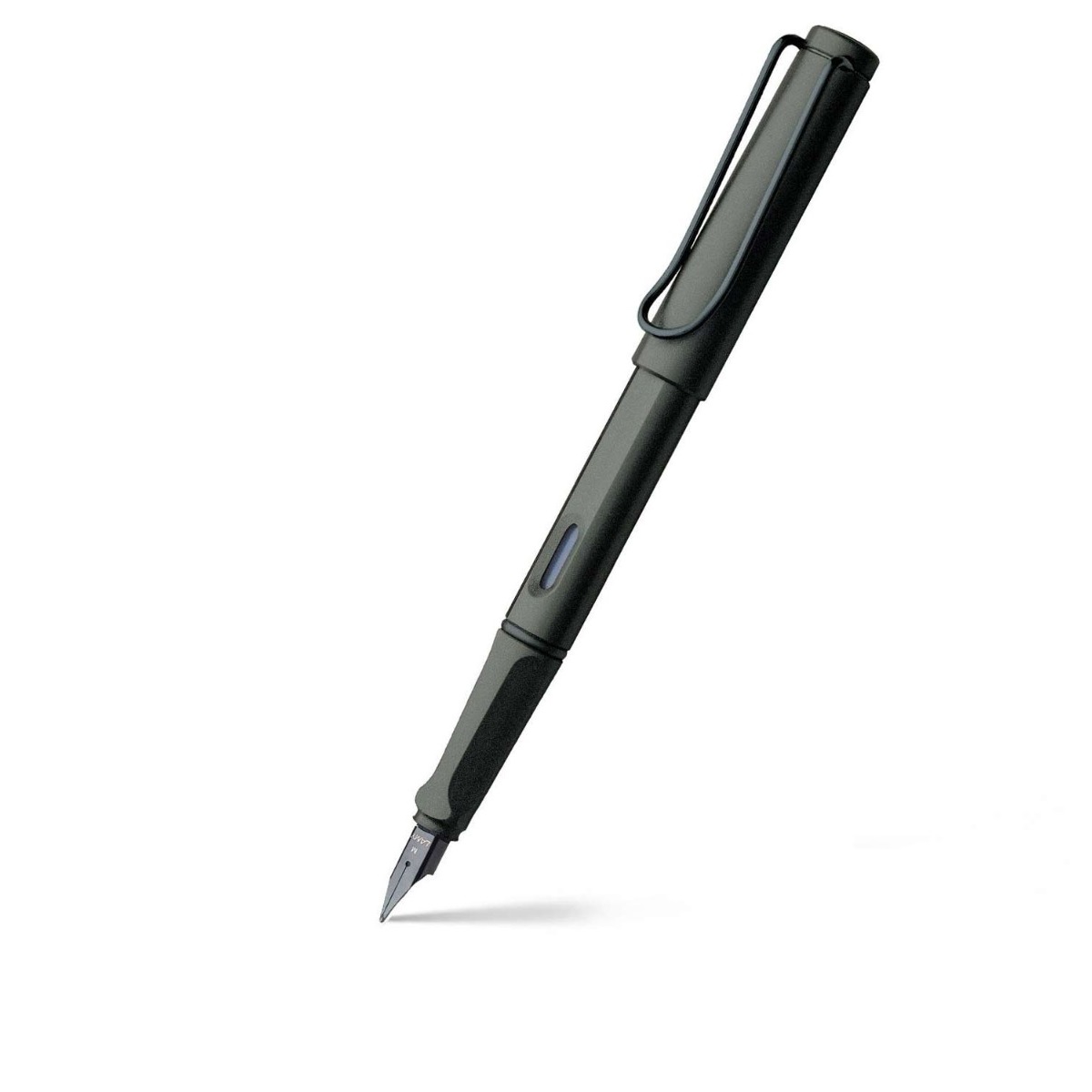 Lamy Safari Medium Nib Fountain Pen | Sturdy Plastic, Umbra | Metal Clip, Ergonomic Grip | Black Chromium-Plated Steel Nib | With Ink Cartridge T 10 Blue | With Converter Z 28