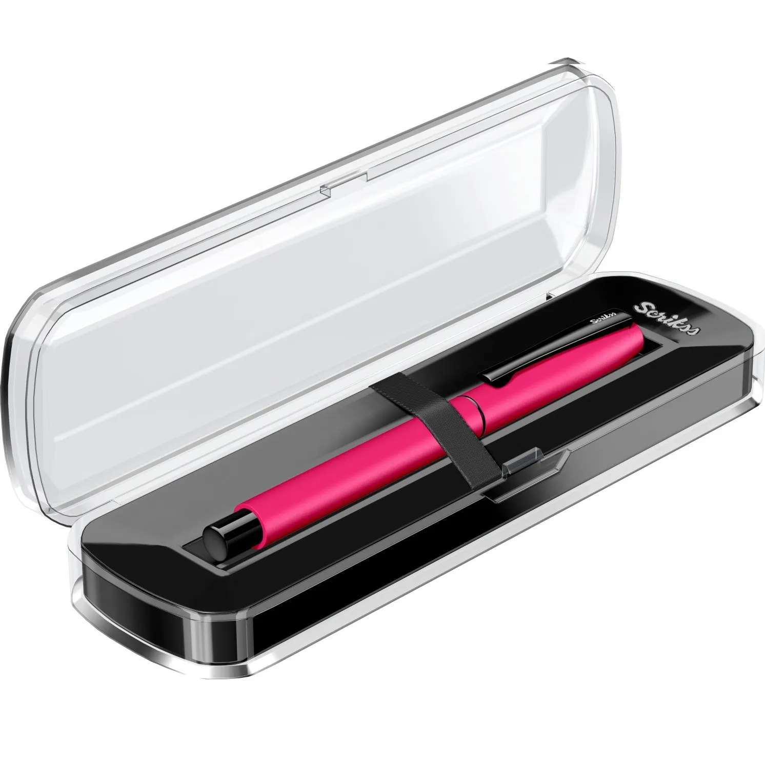 Scrikss 0.7mm Roller Ball Point Pen Matt Neon Pink Steel Body ABS Black Grip For Writing Carnival Series Ideal for Gifting Adults Office Use