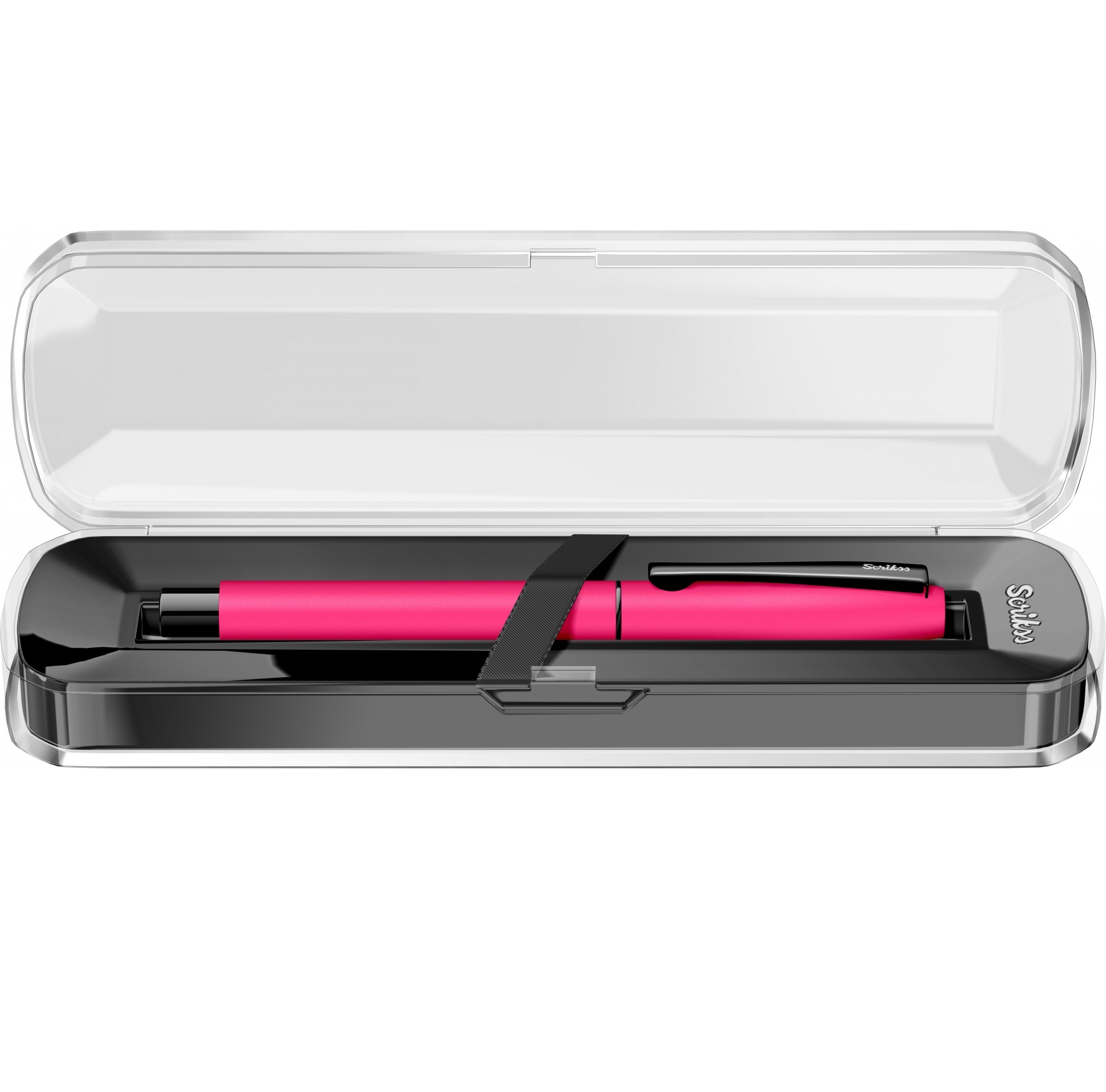 Scrikss 0.7mm Roller Ball Point Pen Matt Neon Pink Steel Body ABS Black Grip For Writing Carnival Series Ideal for Gifting Adults Office Use
