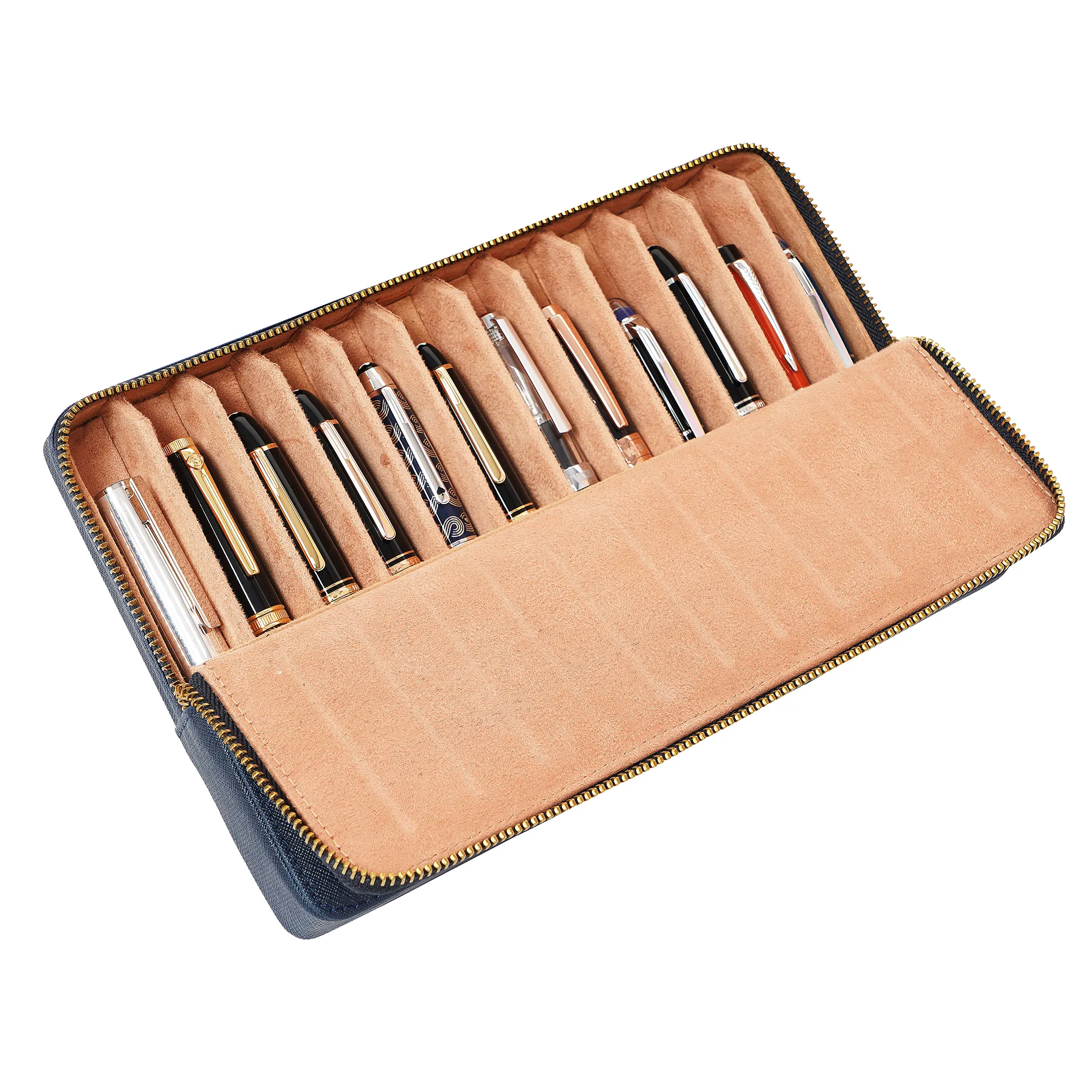ARISTA PEN LEATHERETTE PEN CASE FOR 12 PENS BLUE