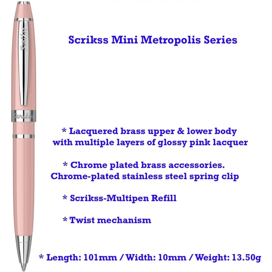 Scrikss Mini Metropolis Matt Grey Ball Point Pen