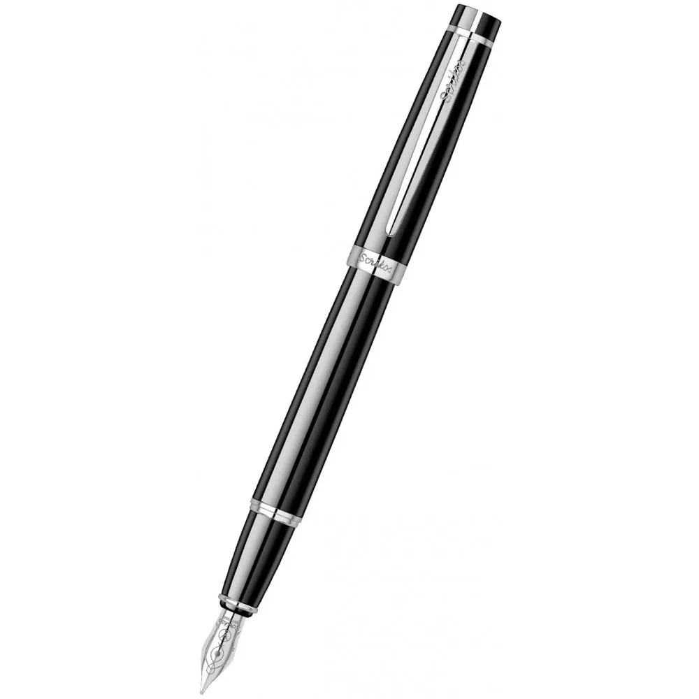 Scrikss Honour 38 Glossy Black Fountain Ink Pen With Medium Size Nib