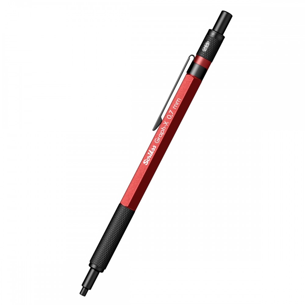 Scrikss Office Graph-X Metallic Red Mechanical Pencil With 0.7mm