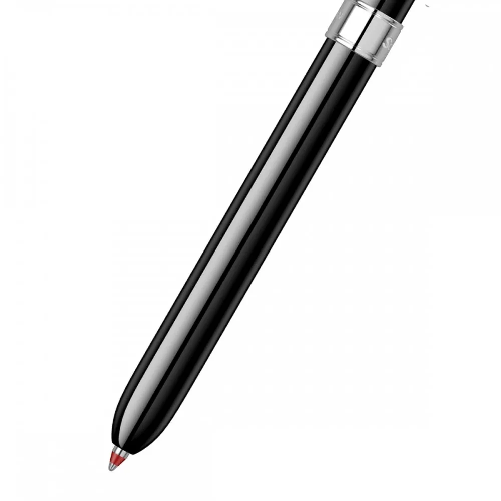 Scrikss Trio 93 Glossy Black Multi pen Ball Point Pen Ball pen - Pencil With 0.5 mm Lead, Chrome Trims, 360 Degree Twist Mechanism, D1 Type Refill