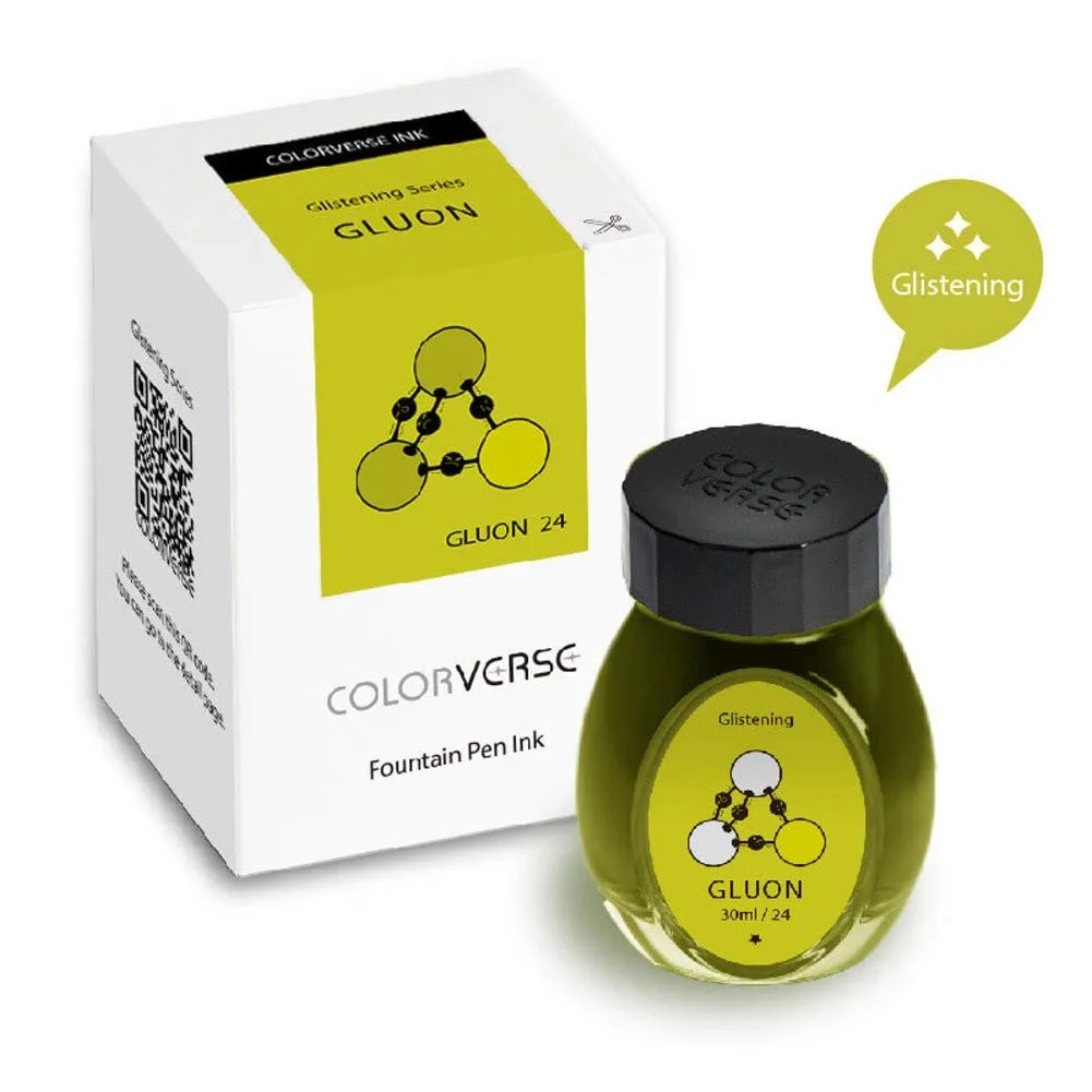 Colorverse 30 ml Multiverse Gluon Glistening Series Under The Shade – Light Green Fountain Pen Ink Bottle Dye Based including Glistening Pigment, Nontoxic, Made in Korea