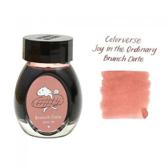 Colorverse 30ml Fountain Pen Ink Bottle - Brunch Date - Pink Ink - Joy In The Ordinary Series Dye Based, Water Resistant, Non Toxic, Made In Korea