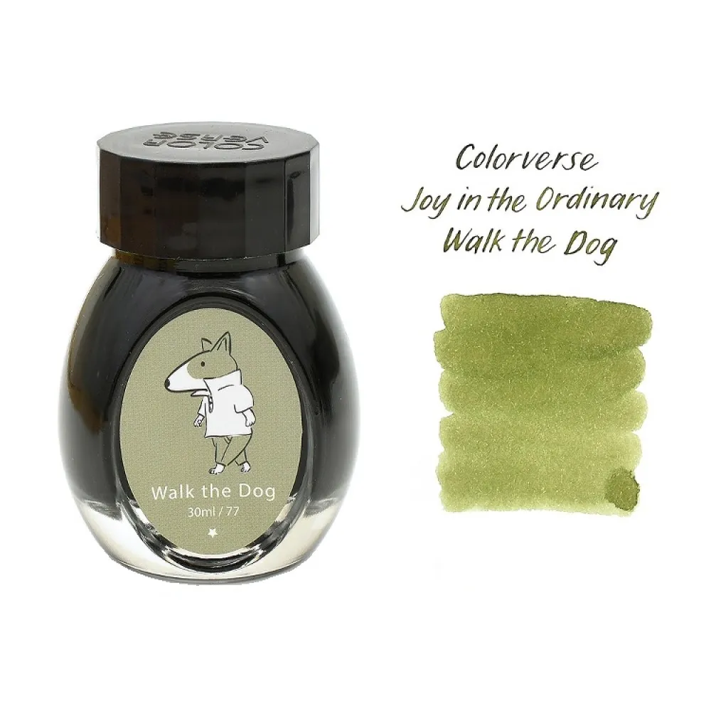 Colorverse 30ml Fountain Pen Ink Bottle - Light Green Ink - Walk The Dog - Joy In The Ordinary Series Dye Based , Water Resistant, Non Toxic, Made In Korea