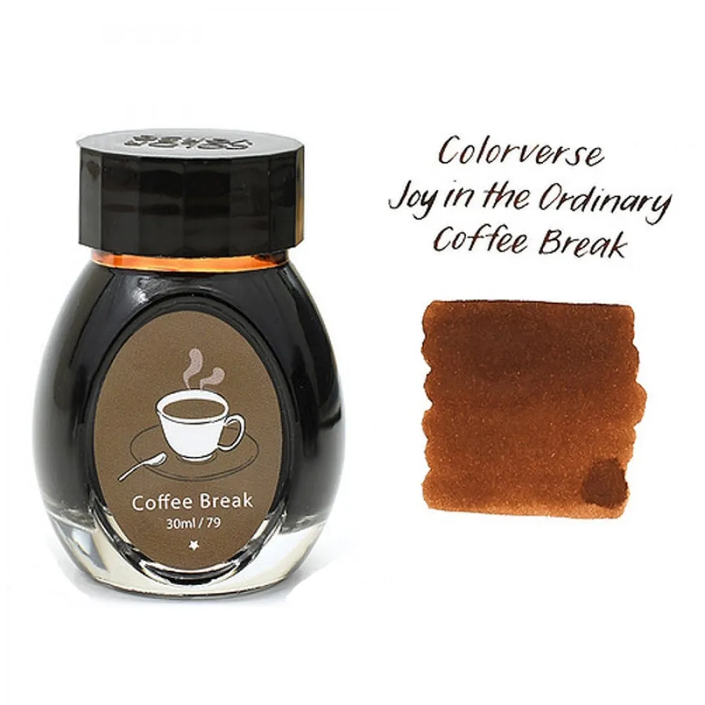 Colorverse 30ml Fountain Pen Ink Bottle - Coffee Break - Brown Ink - Joy In The Ordinary Series Dye Based, Water Resistant, Non Toxic, Made In Korea