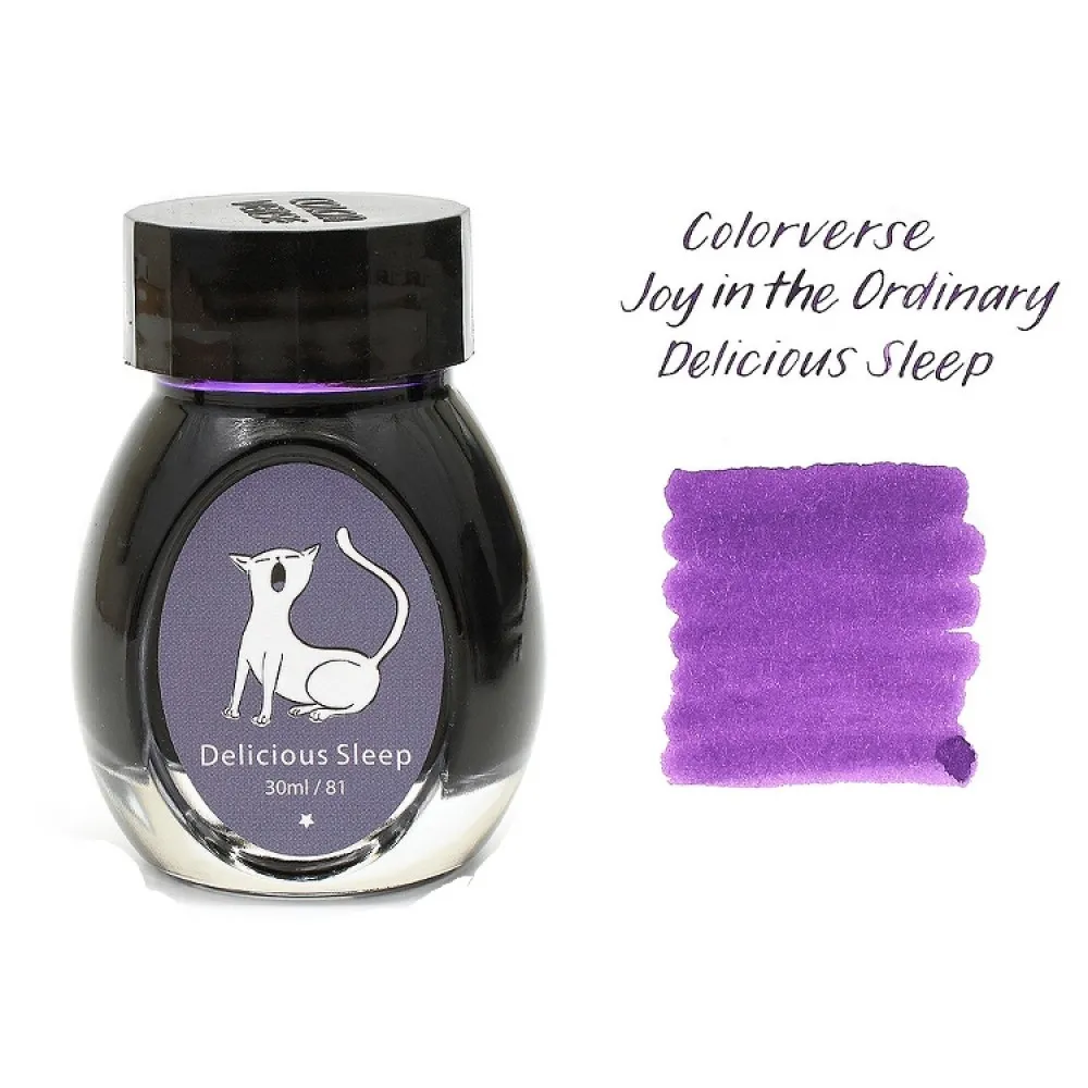 Colorverse 30ml Fountain Pen Ink Bottle - Purple Ink - Delicious Sleep - Joy In The Ordinary Series Dye Based, Water Resistant, Non Toxic, Made In Korea