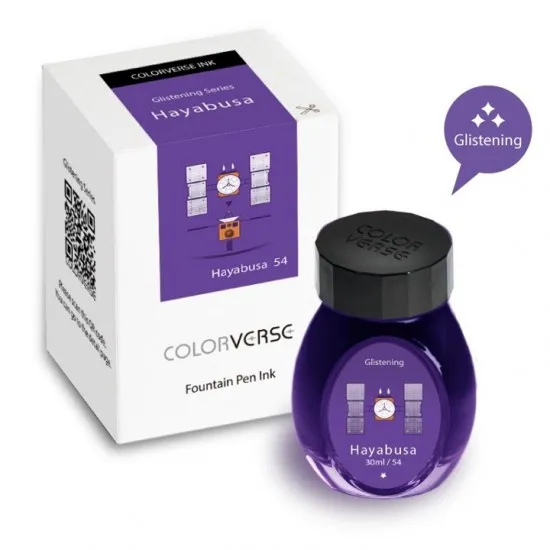 Colorverse 30ml Special Edition Hayabusa Glistening Series Under The Shade – Purple Fountain Pen Ink Bottle Dye Based including Glistening Pigment, Nontoxic, Made in Korea