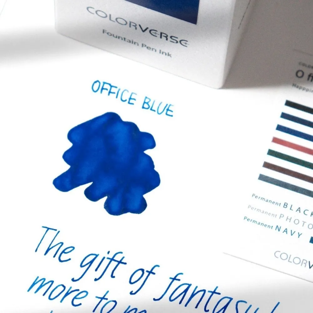 Colorverse 30ml Office Series Blue Fountain Pen Ink, Classic Bottle, Dye Based Non-toxic, Made In Korea