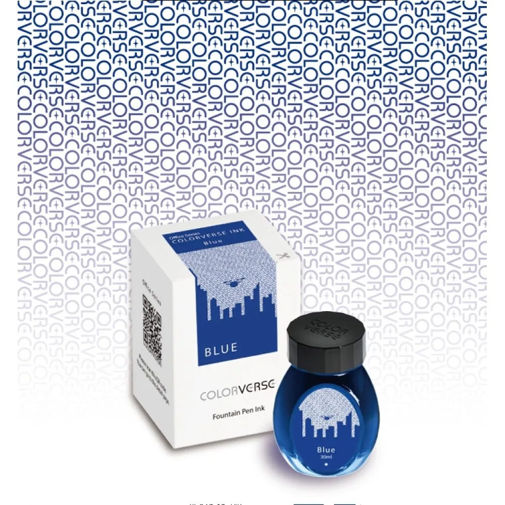 Colorverse 30ml Office Series Blue Fountain Pen Ink, Classic Bottle, Dye Based Non-toxic, Made In Korea