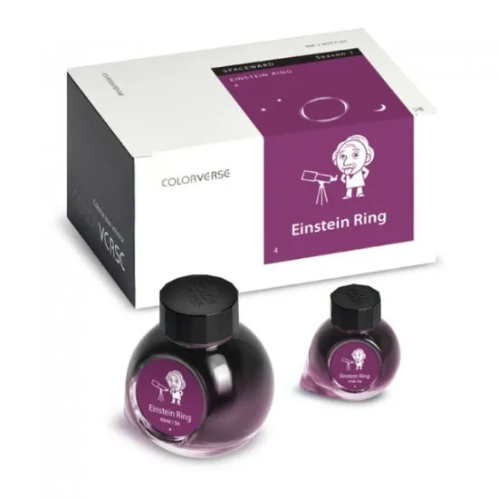 Colorverse Einstein Ring - Purple - Fountain Pen Ink 04 Spaceward Series, Season 1, 65ml - 15ml - 2 Bottle Set, Dye-Based, Nontoxic, Made In Korea