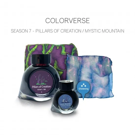 Colorverse Ink -Season 7 - Eye On The Universe - Pillars of Creation (65ml) and Mystic Mountain (glistening) (15ml)- 2 Bottle Set, Dye-based, Nontoxic
