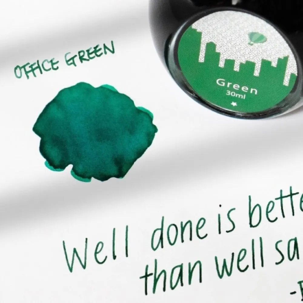 Colorverse Green 30ml Office Series Fountain Pen Ink, Classic Bottle Dye Based Nontoxic, Made In Korea