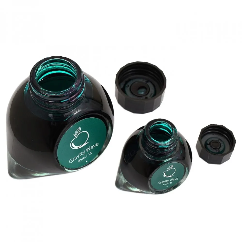 Colorverse Gravity Wave - Turquoise - Fountain Pen Ink 15 Astrophysics Series, Season 2, 65ml - 15ml - 2 Bottle Set, Dye-Based, Nontoxic, Made In Korea
