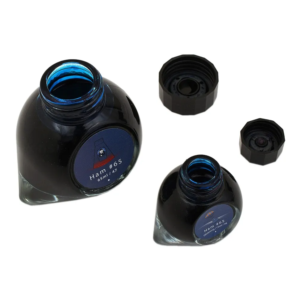 Colorverse HAM 65 Dark Blue Without Shimmer - With Shimmer - Fountain Pen Ink 47 - 48 Trailblazer In Space Series, Season 4, 65ml - 15ml - 2 Bottle Set Dye-Based Nontoxic Made In Korea