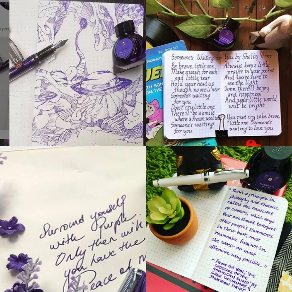 Colorverse Hayabusa - Purple Without Shimmer - With Shimmer - Fountain Pen Ink 53 - 54 Tokyo 2018 Special Edition, Season 4, 65ml - 15ml - 2 Bottle Set, Dye-Based, Nontoxic, Made In Korea