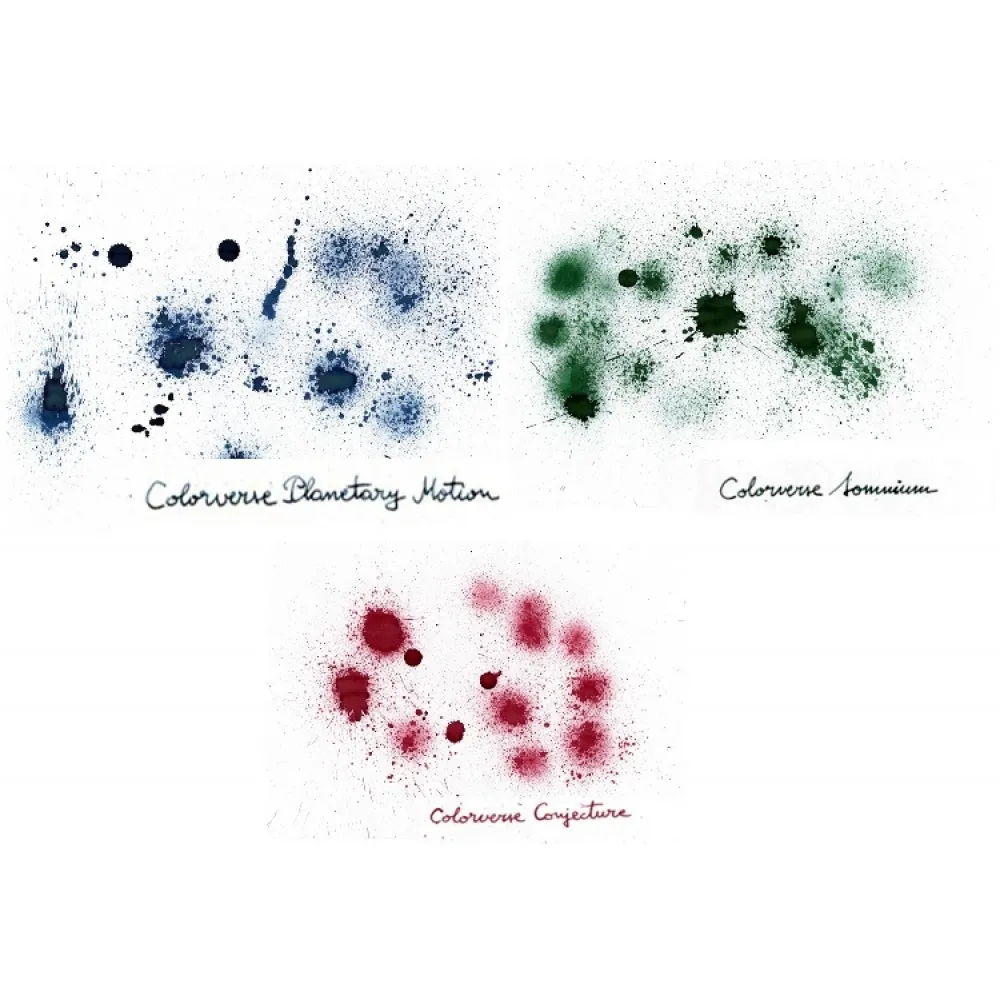 Colorverse Mini Collection Johannes Kepler Special Edition Planetary Motion, Conjecture, Somnium Fountain Pen Ink Under The Shade Of Blue, Purple, Green Ink 5ml Classic Bottle Dye Based Nontoxic.