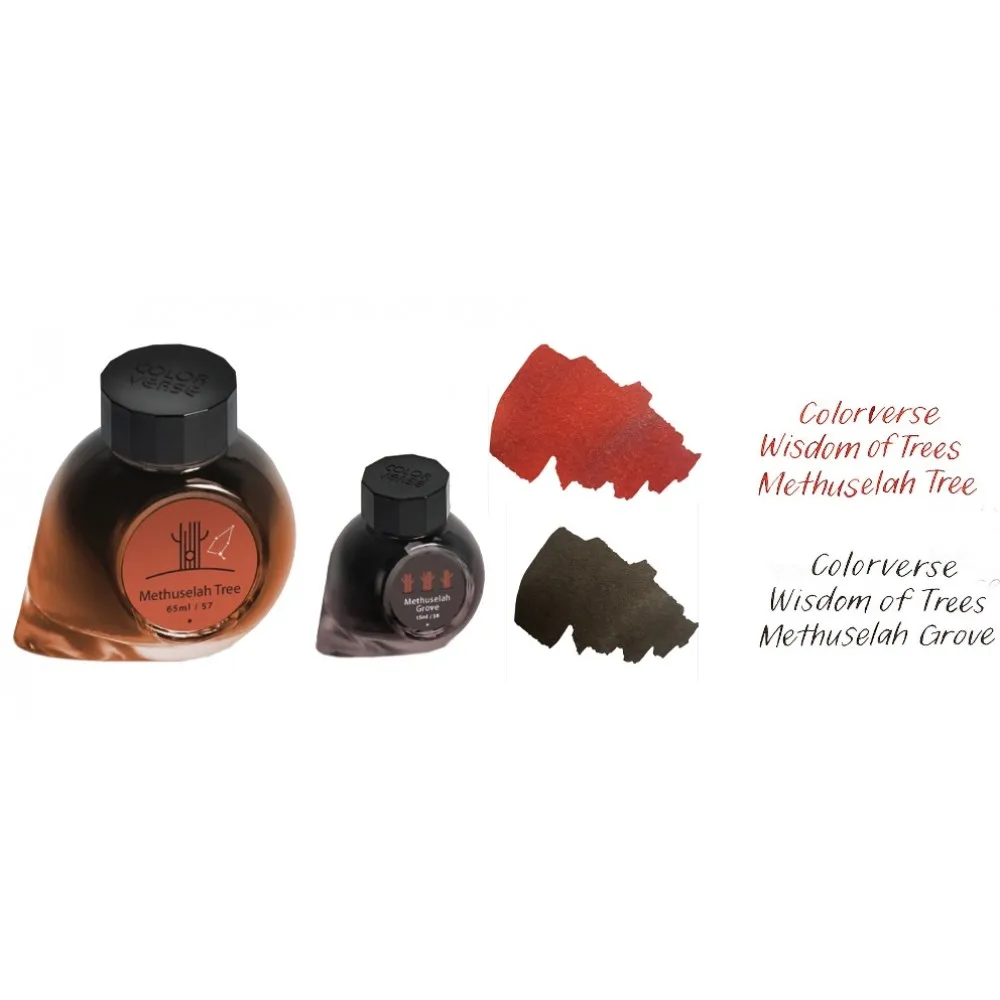 Colorverse Methuselah Tree - Light Brown - Methuselah Grove - Dark Brown - Fountain Pen Ink 57 - 58 Earth Edition, 65ml - 15ml - 2 Bottle Set, Dye-Based, Nontoxic, Made In Korea