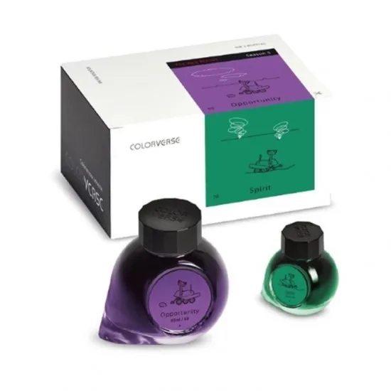 Colorverse Opportunity - Purple - Spirit - Green - Fountain Pen Ink 69 - 70, Season 5, The Red Planet, 65ml - 15ml - 2 Bottle Set, Dye-Based, Nontoxic, Made In Korea