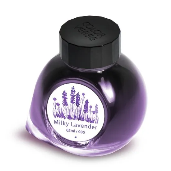 Colorverse Project Series Milky Lavender Fountain Pen Ink, 65ml Classic Bottle, Dye Based, Nontoxic