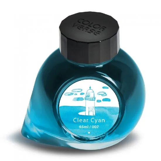 Colorverse Project SeriesClear Cyan Fountain Pen Ink, 65ml Classic Bottle, Dye Based, Nontoxic, Made In Korea