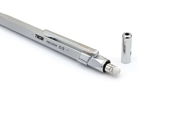 TWSBI Precision Mechanical Pencil - Retractable Tip - 0.5 mm - Silver