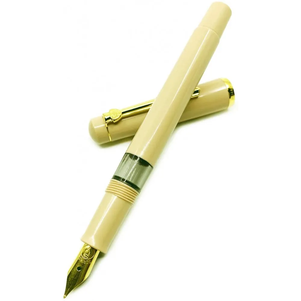 Scrikss 419 Legendary Fountain Ink Pen with Gold Plated Iridium Medium Yellow