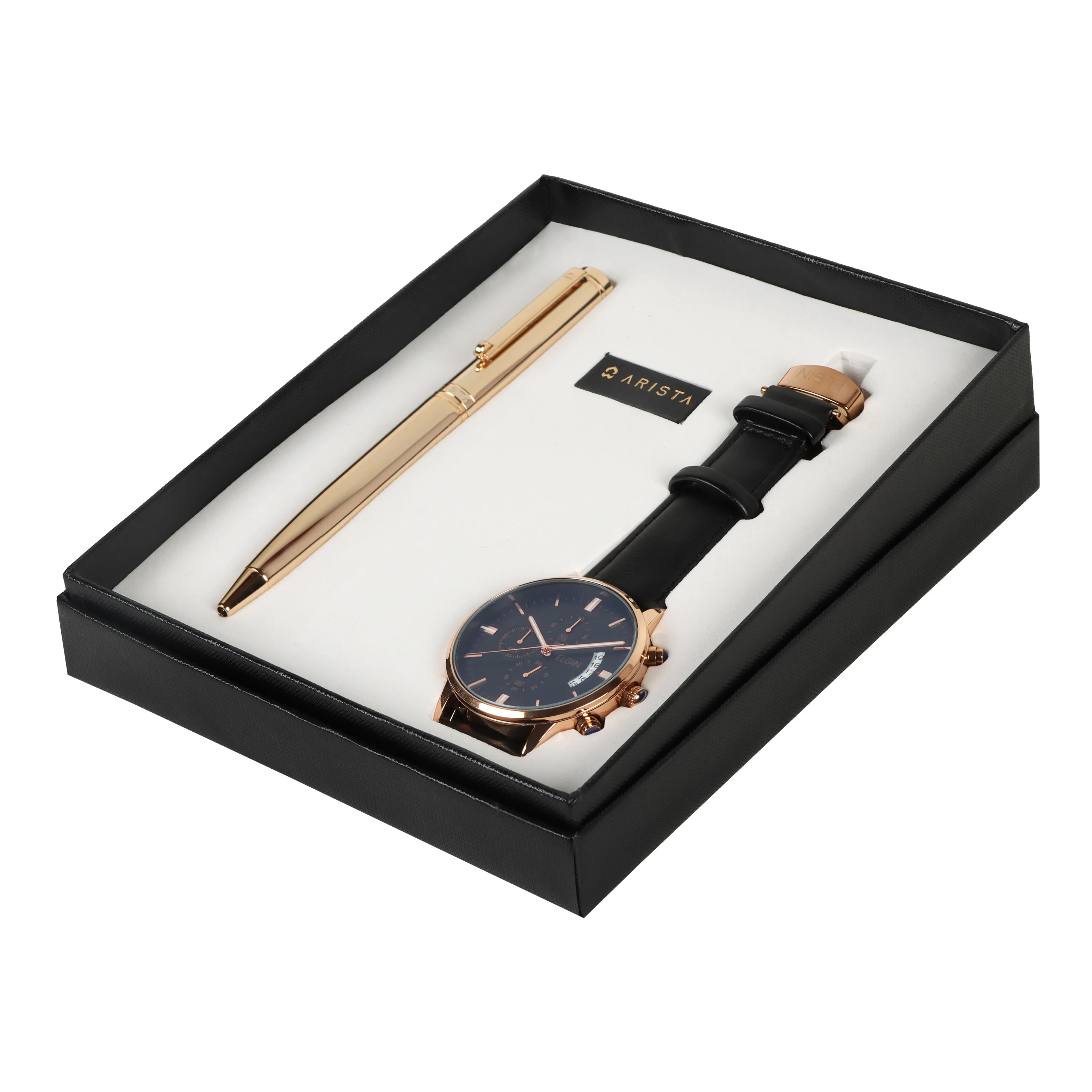 Arista | Ballpoint Pen | Full Gold | With Elgin Watch