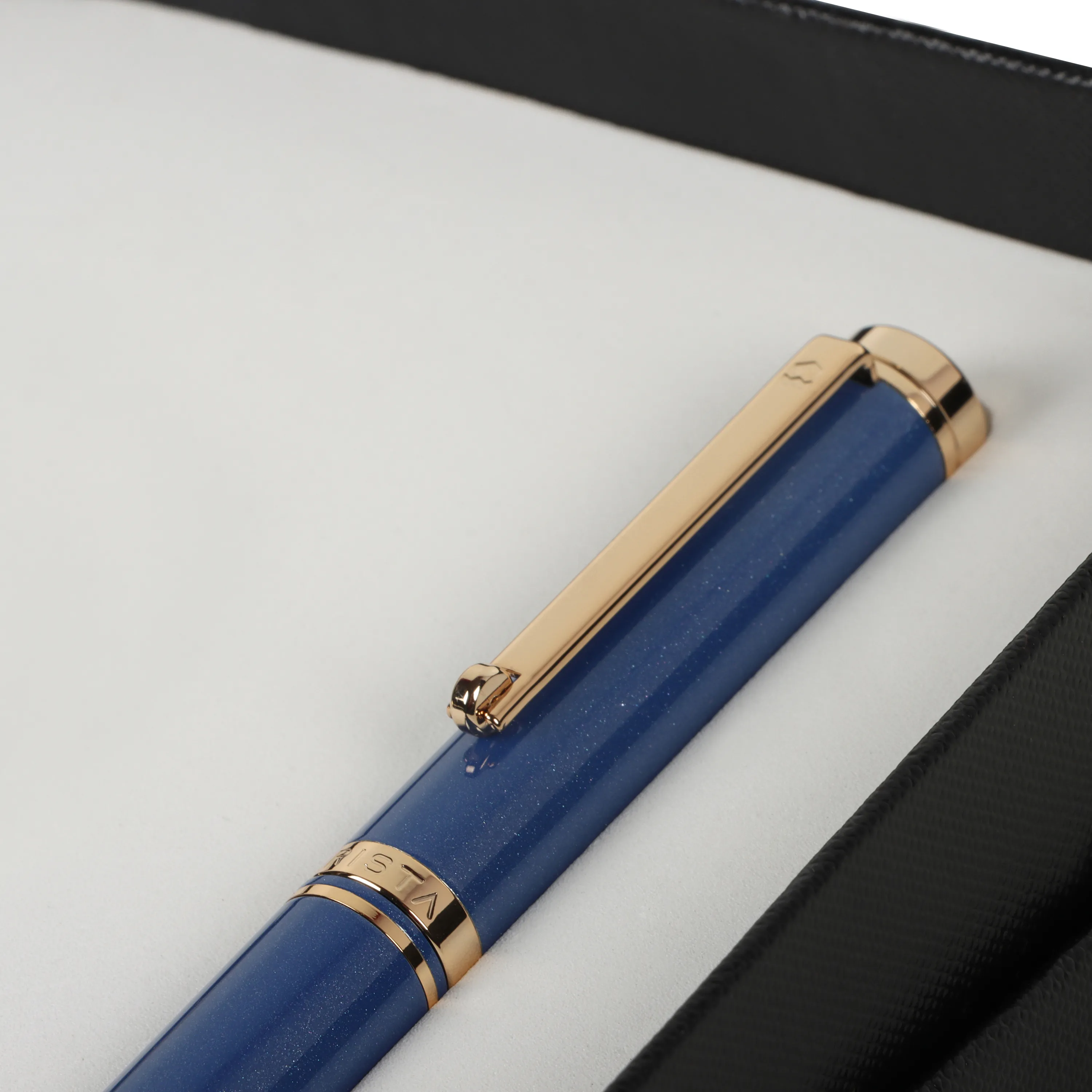 ARISTA Ballpoint Pen | Sapphire Blue | 24 CT Gold Plated Trim | With Elgin Watch
