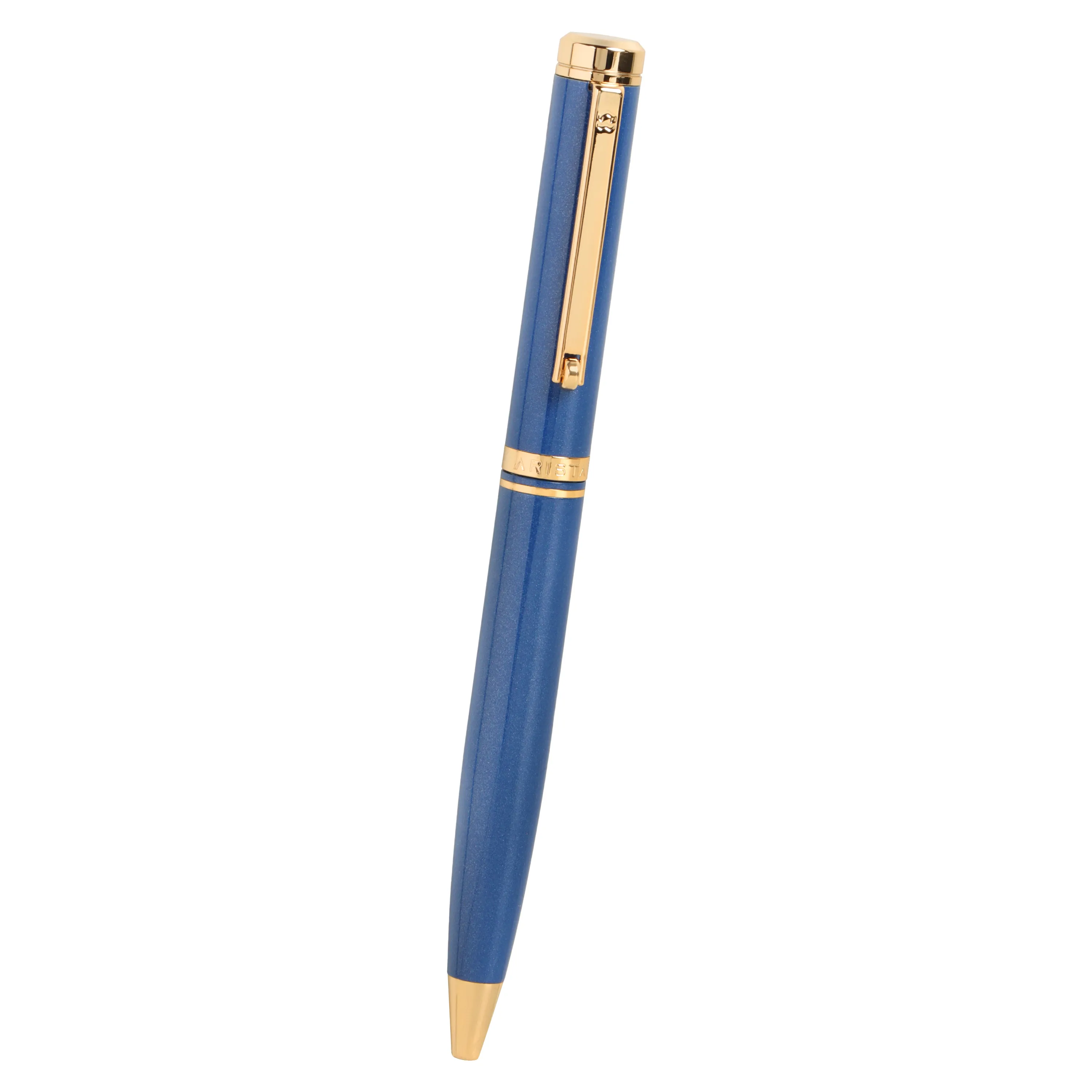ARISTA Ballpoint Pen | Sapphire Blue | 24 CT Gold Plated Trim | With Elgin Watch