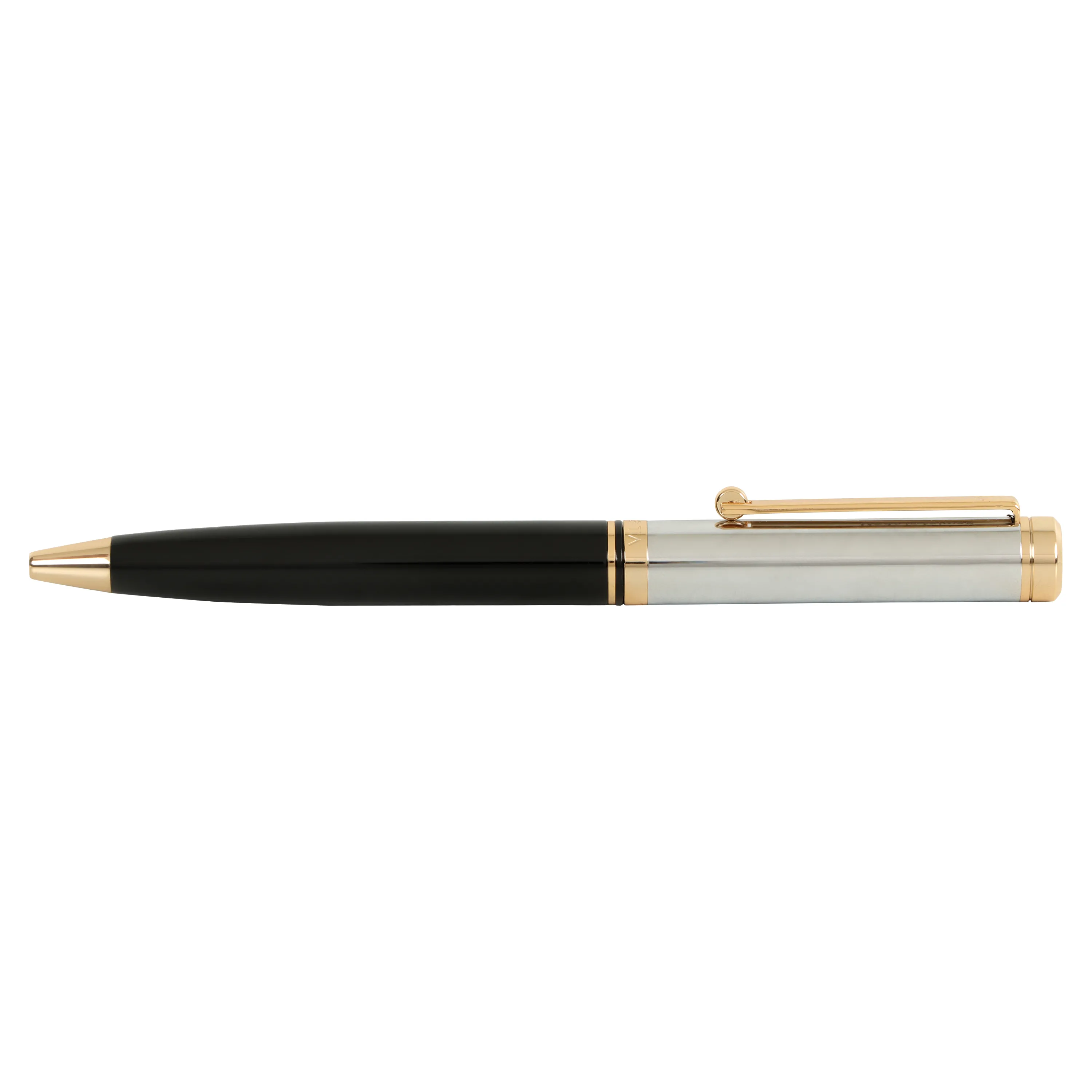ARISTA Switch Ballpoint Pen | Black Barrel | Chrome Cap | 24 CT Gold Plated Trim | With Elgin Watch