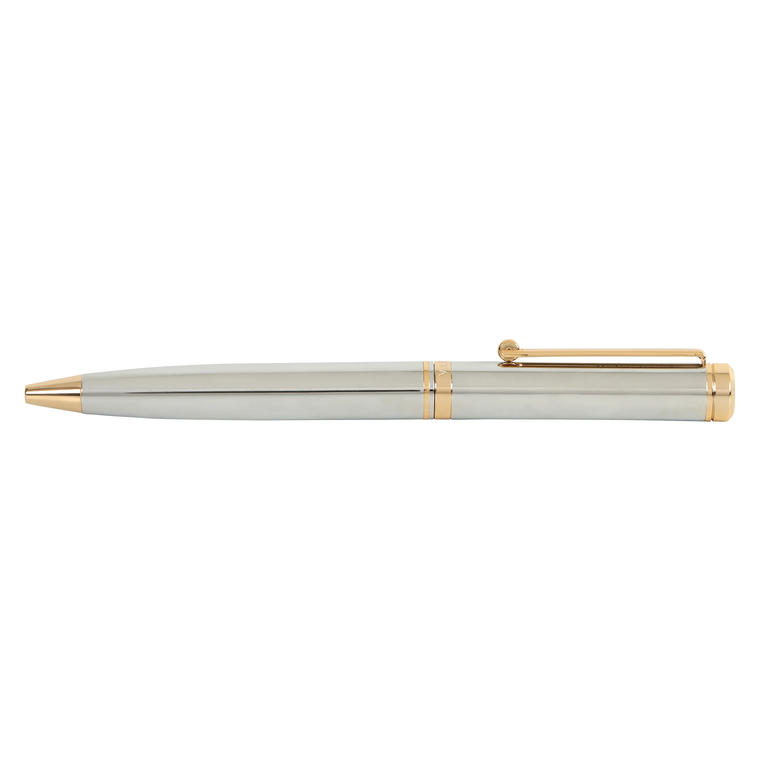 ARISTA Switch Ballpoint Pen | Chrome | 24 CT Gold Plated Trim | With Elgin Watch