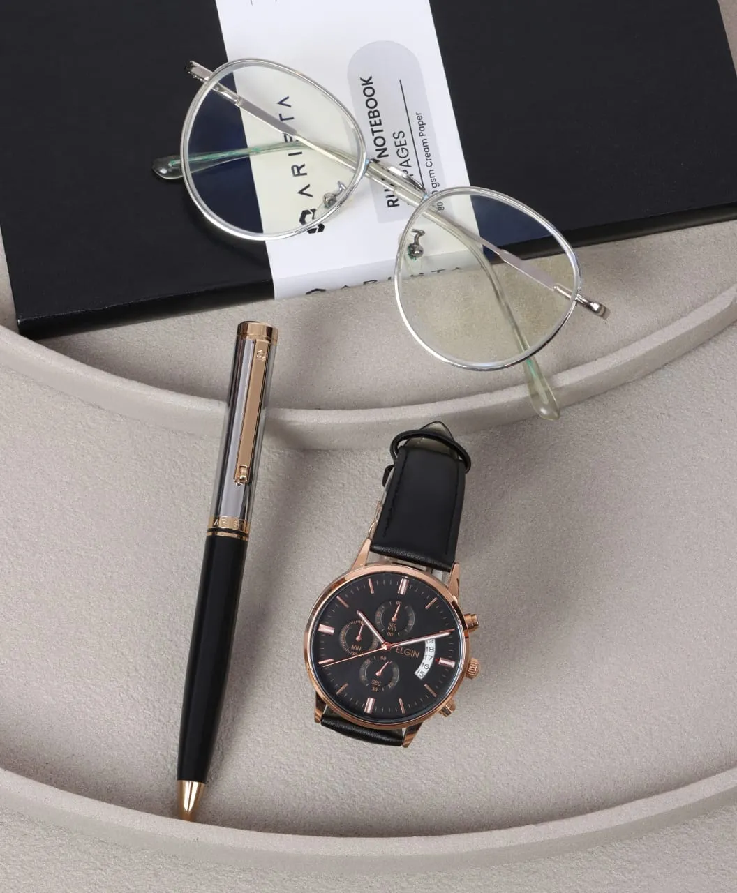 Arista ball pen with elgin watch